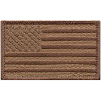 2AFTER1 USA American Flag Tan Coyote Brown 2x3.25 Stars and Stripes Tactical Morale Fastener Cap Patch